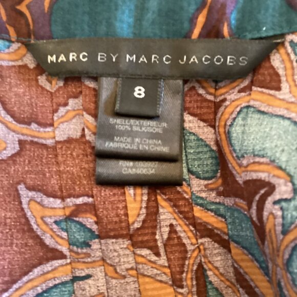 Marc By Marc Jacobs Womens Top Size 8 Silk Sleeveless Ribbed Ruffle Front Blouse - Picture 2 of 6